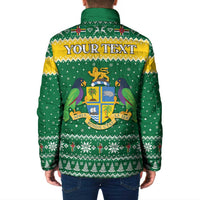 Personalized Dominica Christmas Padded Jacket Coat of Arms Style - Wonder Print Shop