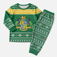 Personalized Dominica Christmas Pajama Set Coat of Arms Style - Wonder Print Shop