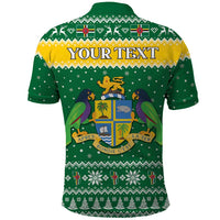 Personalized Dominica Christmas Polo Shirt Coat of Arms Style - Wonder Print Shop