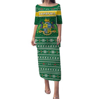 Personalized Dominica Christmas Puletasi Coat of Arms Style - Wonder Print Shop