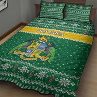 Dominica Christmas Quilt Bed Set Coat of Arms Style - Wonder Print Shop