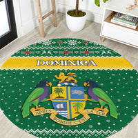 Dominica Christmas Round Carpet Coat of Arms Style - Wonder Print Shop
