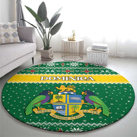 Dominica Christmas Round Carpet Coat of Arms Style - Wonder Print Shop