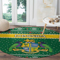 Dominica Christmas Round Carpet Coat of Arms Style - Wonder Print Shop