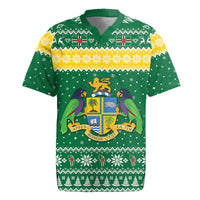 Personalized Dominica Christmas Rugby Jersey Coat of Arms Style - Wonder Print Shop