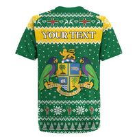 Personalized Dominica Christmas Rugby Jersey Coat of Arms Style - Wonder Print Shop