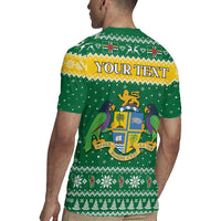 Personalized Dominica Christmas Rugby Jersey Coat of Arms Style - Wonder Print Shop