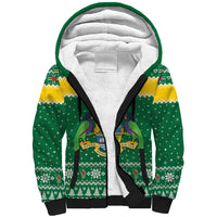 Personalized Dominica Christmas Sherpa Hoodie Coat of Arms Style - Wonder Print Shop