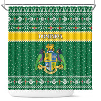 Dominica Christmas Shower Curtain Coat of Arms Style - Wonder Print Shop