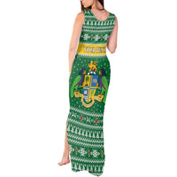 Personalized Dominica Christmas Tank Maxi Dress Coat of Arms Style - Wonder Print Shop