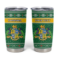 Personalized Dominica Christmas Tumbler Cup Coat of Arms Style - Wonder Print Shop
