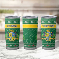 Personalized Dominica Christmas Tumbler Cup Coat of Arms Style - Wonder Print Shop