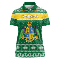 Personalized Dominica Christmas Women Polo Shirt Coat of Arms Style - Wonder Print Shop