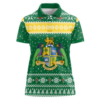 Personalized Dominica Christmas Women Polo Shirt Coat of Arms Style - Wonder Print Shop