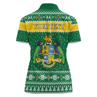 Personalized Dominica Christmas Women Polo Shirt Coat of Arms Style - Wonder Print Shop