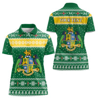 Personalized Dominica Christmas Women Polo Shirt Coat of Arms Style - Wonder Print Shop
