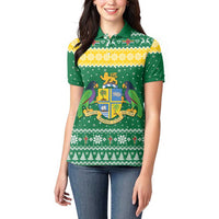 Personalized Dominica Christmas Women Polo Shirt Coat of Arms Style - Wonder Print Shop