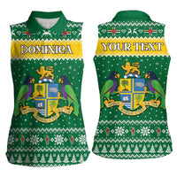 Personalized Dominica Christmas Women Sleeveless Polo Shirt Coat of Arms Style - Wonder Print Shop