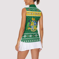 Personalized Dominica Christmas Women Sleeveless Polo Shirt Coat of Arms Style - Wonder Print Shop