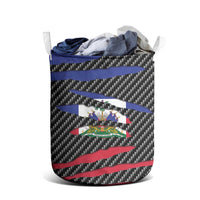 Haiti Beast Laundry Basket Ripped Flag Graphic - Wonder Print Shop
