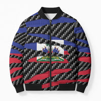 Haiti Beast Bomber Puffer Jacket Ripped Flag Graphic - Wonder Print Shop