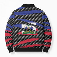 Haiti Beast Bomber Puffer Jacket Ripped Flag Graphic - Wonder Print Shop