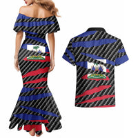 Haiti Beast Couples Matching Mermaid Dress and Hawaiian Shirt Ripped Flag Graphic - Wonder Print Shop