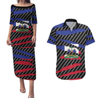 Haiti Beast Couples Matching Puletasi and Hawaiian Shirt Ripped Flag Graphic - Wonder Print Shop