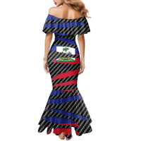 Haiti Beast Family Matching Mermaid Dress and Hawaiian Shirt Ripped Flag Graphic - Wonder Print Shop