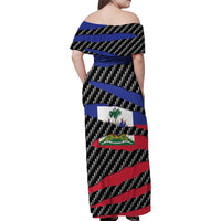 Haiti Beast Family Matching Off Shoulder Maxi Dress and Hawaiian Shirt Ripped Flag Graphic - Wonder Print Shop