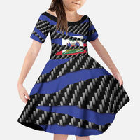 Haiti Beast Family Matching Short Sleeve Bodycon Dress and Hawaiian Shirt Ripped Flag Graphic - Wonder Print Shop