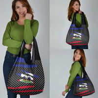 Haiti Beast Grocery Bag Ripped Flag Graphic - Wonder Print Shop