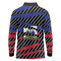 Haiti Beast Long Sleeve Polo Shirt Ripped Flag Graphic - Wonder Print Shop