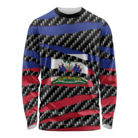 Haiti Beast Long Sleeve Shirt Ripped Flag Graphic - Wonder Print Shop