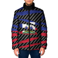 Haiti Beast Padded Jacket Ripped Flag Graphic - Wonder Print Shop