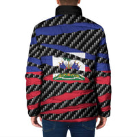 Haiti Beast Padded Jacket Ripped Flag Graphic - Wonder Print Shop