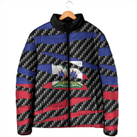 Haiti Beast Padded Jacket Ripped Flag Graphic - Wonder Print Shop