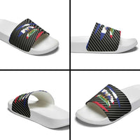 Haiti Beast Slide Sandals Ripped Flag Graphic - Wonder Print Shop