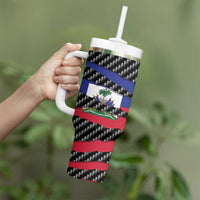 Haiti Beast Tumbler With Handle Ripped Flag Graphic - Wonder Print Shop