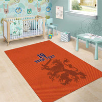 Custom World Football 2026 Netherlands Area Rug Holland Oranje Dutch Lion - Wonder Print Shop