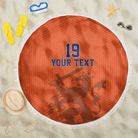 Custom World Football 2026 Netherlands Beach Blanket Holland Oranje Dutch Lion - Wonder Print Shop