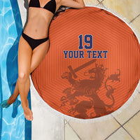 Custom World Football 2026 Netherlands Beach Blanket Holland Oranje Dutch Lion - Wonder Print Shop