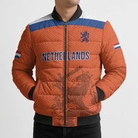 Custom World Football 2026 Netherlands Bomber Puffer Jacket Holland Oranje Dutch Lion - Wonder Print Shop
