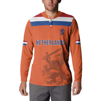 Custom World Football 2026 Netherlands Button Sweatshirt Holland Oranje Dutch Lion - Wonder Print Shop