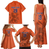 Custom World Football 2026 Netherlands Family Matching Tank Maxi Dress and Hawaiian Shirt Holland Oranje Dutch Lion - Wonder Print Shop