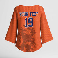 Custom World Football 2026 Netherlands Kimono Sleeve Blouse Holland Oranje Dutch Lion - Wonder Print Shop