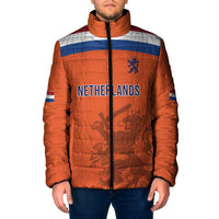 Custom World Football 2026 Netherlands Padded Jacket Holland Oranje Dutch Lion - Wonder Print Shop