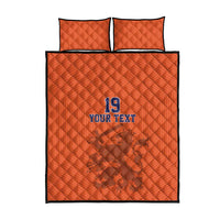 Custom World Football 2026 Netherlands Quilt Bed Set Holland Oranje Dutch Lion - Wonder Print Shop