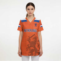 Custom World Football 2026 Netherlands Scrub Top Holland Oranje Dutch Lion - Wonder Print Shop