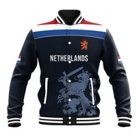 Custom World Football 2026 Netherlands Baseball Jacket Holland Navy Dutch Lion - Wonder Print Shop